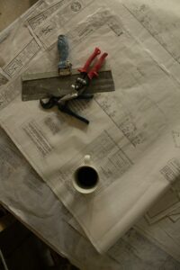 Coffee on Plans with Tools